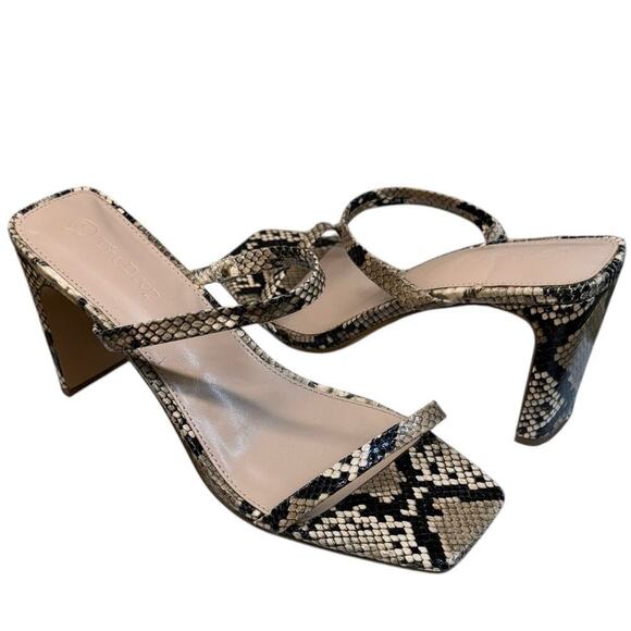 The Drop Avery Women's Size 8 Square Toe Two Strap High Heeled Sandal - Picture 2 of 9